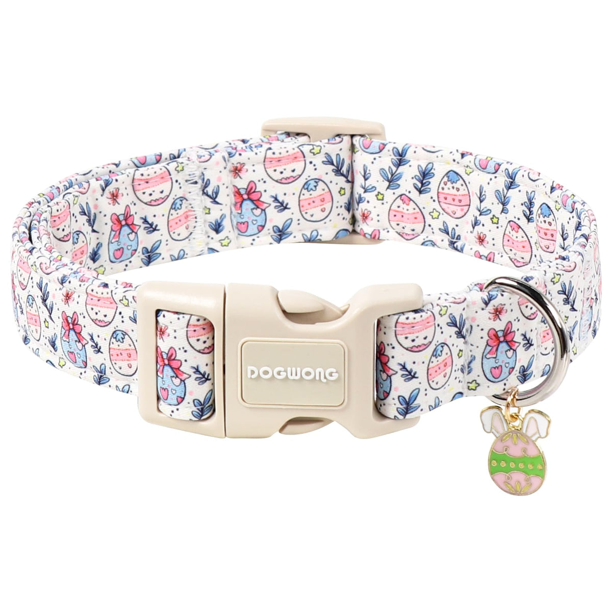 DOGWONG Blue Heart Dog Collar, Cute Valentine Collar, Valentine's Day Dog Collar with Strong Plastic Buckle for Small Medium Large Dogs,M