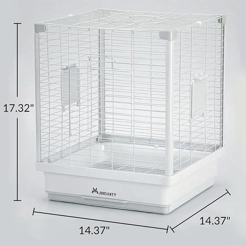 17.3" Portable Travel Bird Cage, Parrot Cage, Ample Room for Tail Movement, with Food Box, Perch, Water Bottle, for Vet Visit, Short Trip, Parakeet, Cockatiel, Budgie, Small and Medium Birds