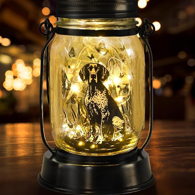 kyoryuger Pomeranian Gifts for Women/Men Pomeranian Solar Lanterns Dog Mom Birthday Dog Lovers Lantern Pet Loss Pet Memorial Lights Solar Garden Decoration for Yard, Patio,Backyard,Porch Torches