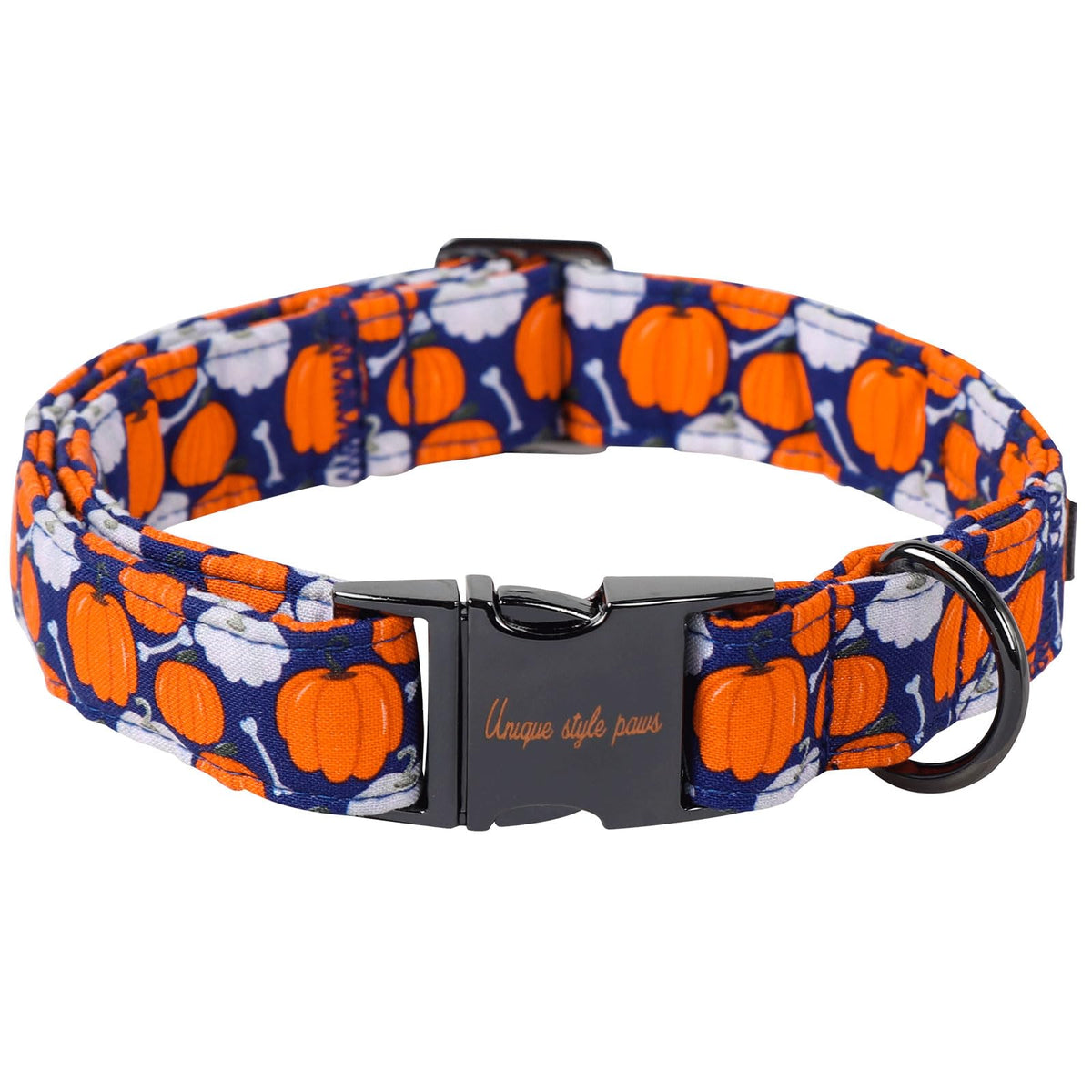 Unique style paws Dog Collar Metal Buckle Blue Striped Flower Collar Gift Durable Cute Collar for Small Medium Large Boys Girls Dogs
