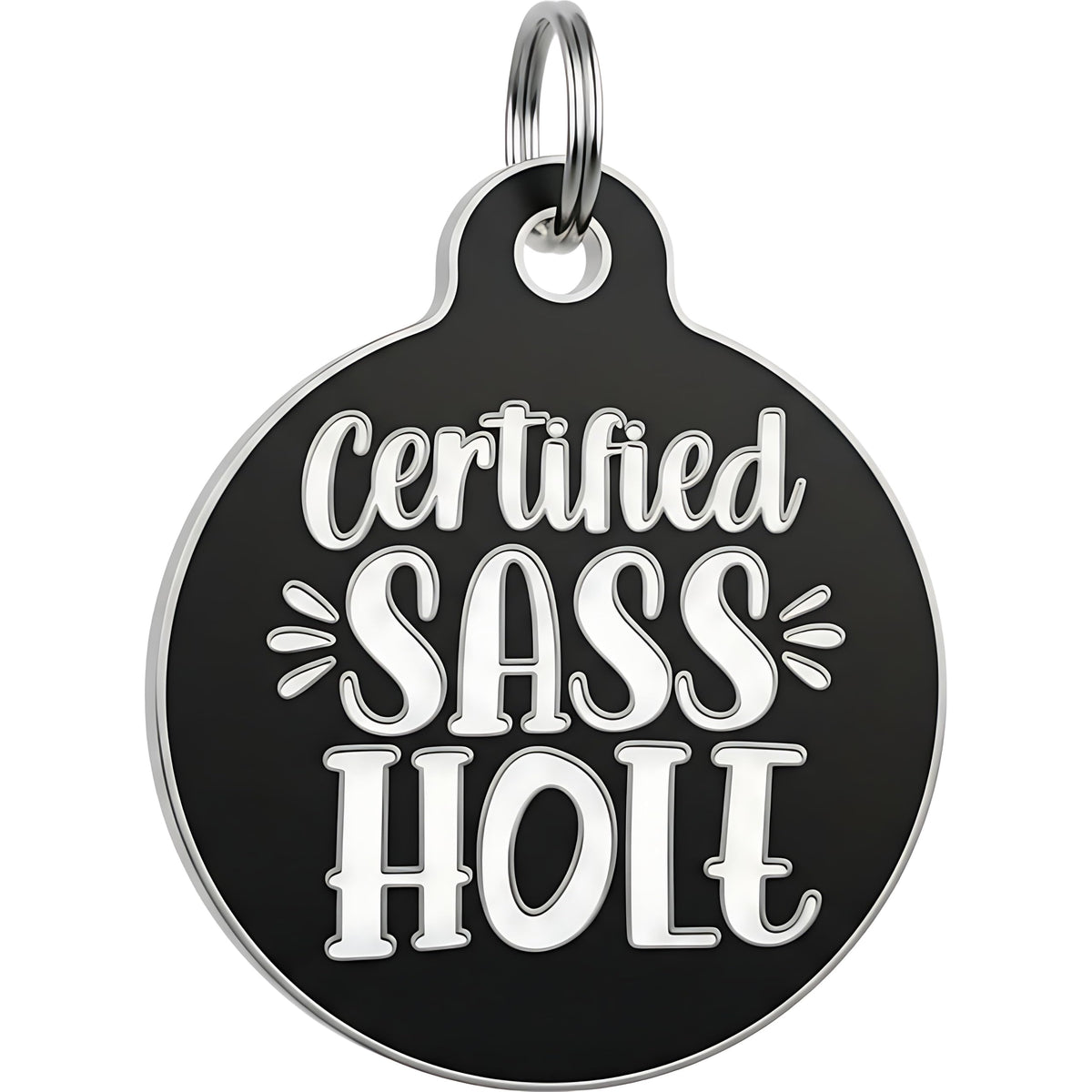Bad Tags Personalized Dog and Cat ID Tags in 25+ Designs and 2 Sizes - 5 Lines of Custom Engraved Text - Funny Cute Personalized Pet Tags (Land Shark, Large (1.25 inch))