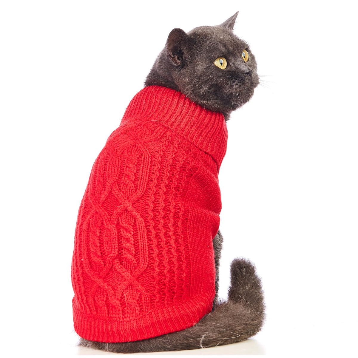 Jnancun Cat Sweater Stretchy,19 Colors,6 Sizes,Snug Winter Cat/Dog Outfit