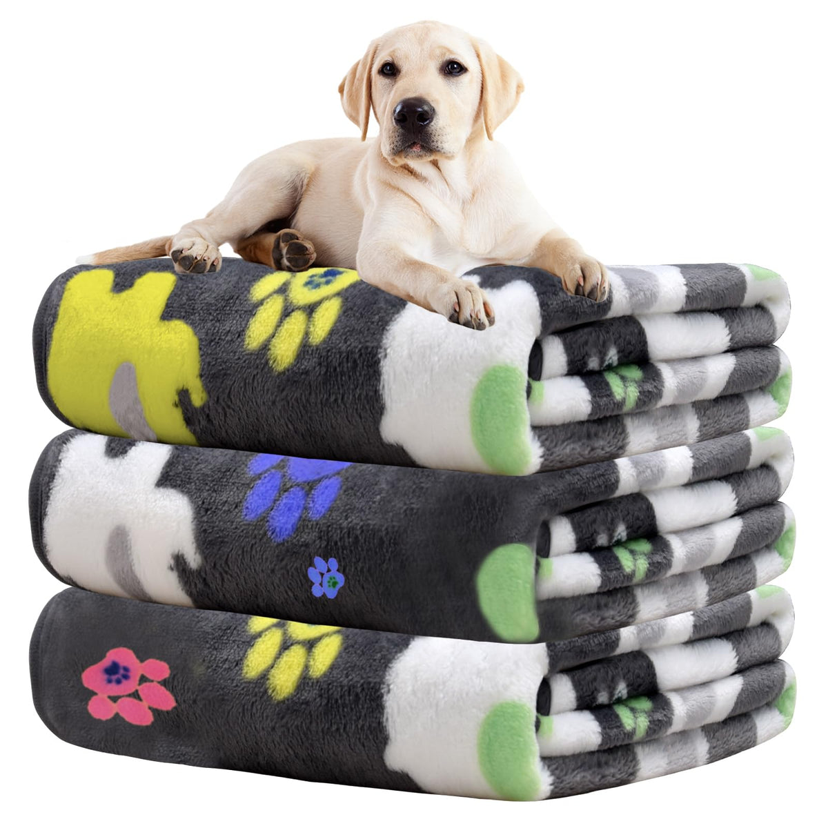 Rezutan 3 Pack Premium Soft Dog Blanket for Medium Dogs Puppy & Cat