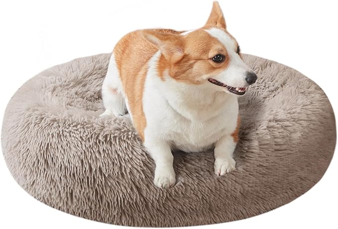 Nisrada Dog Bed for Small Medium Large Dogs, Washable-Round Cozy Soft Pet Bed for Puppy and Kitten with Slip-Resistant Bottom