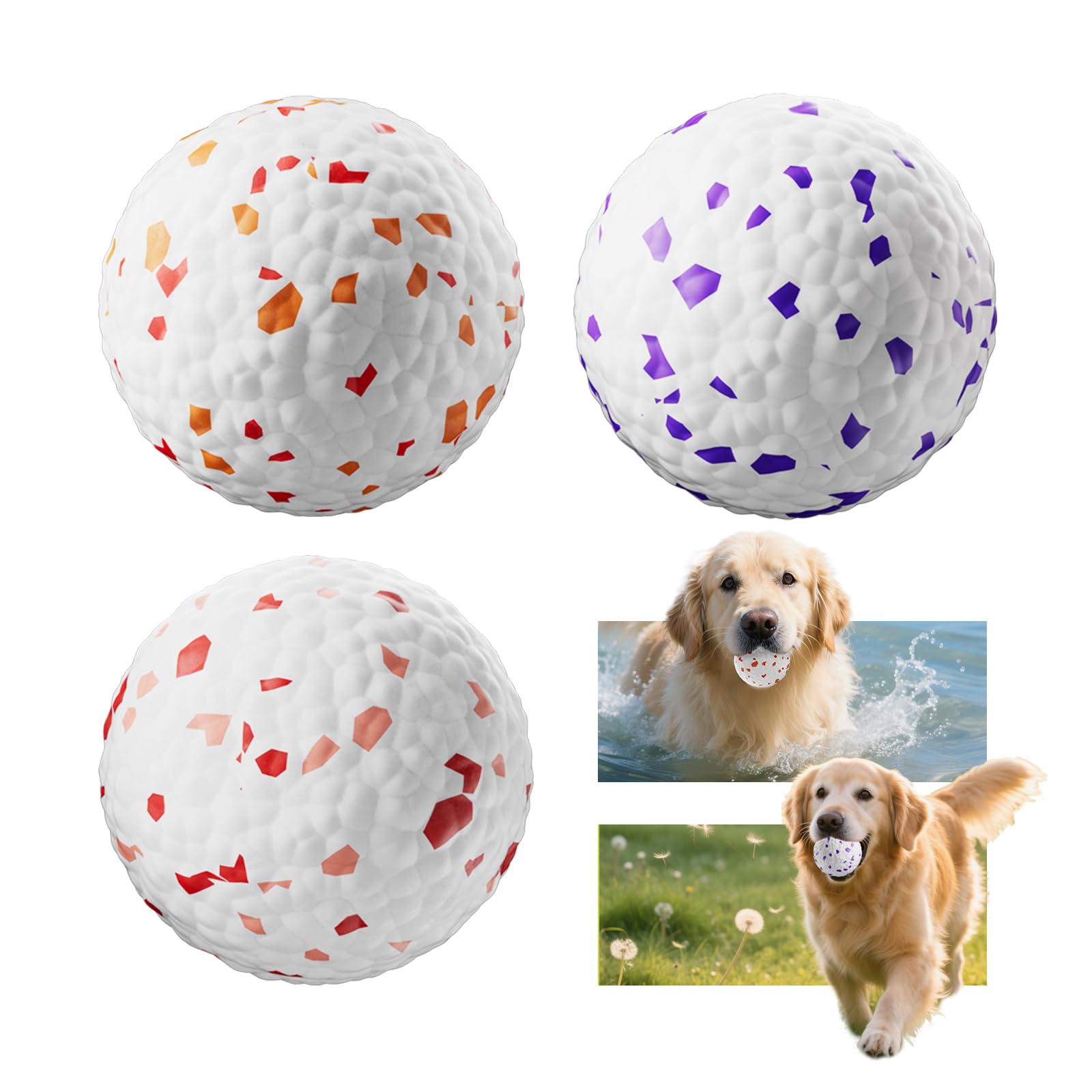 FOXMM E-TPU Dog Balls 3 Pack - Interactive Tennis Balls Alternative
