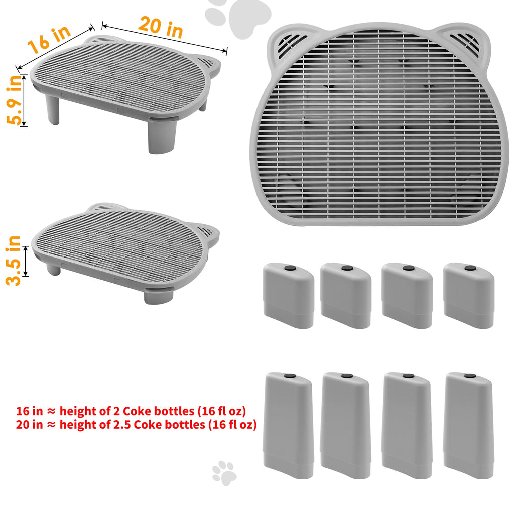 Litter Catching Step for Cat Litter Box, Litter Trap Stool for Automatic Litter Box Self Cleaning, Litter Collection Stairs, Litter Catcher Ramp for Old Geriatric Senior Cat or Kitten