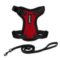 Voyager Escape-Proof Step-in Lock Cat Harness & 5ft Neoprene-Handle Leash Set All-Weather Mesh with Reflective Stitching for Small to Large Cats by Best Pet Supplies, Red/Black Trim, XXXS
