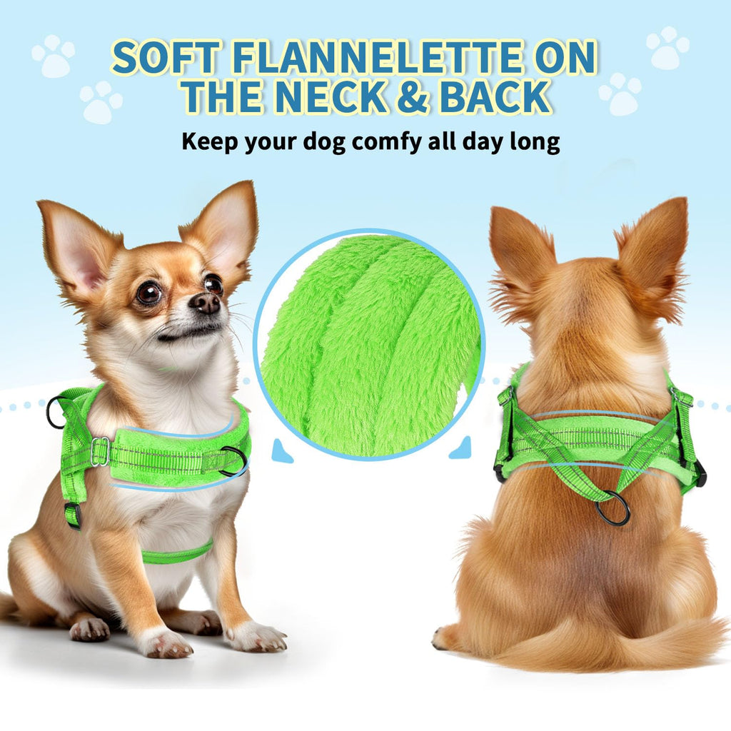 SlowTon No Pull Small Dog Harness and Leash Set with Front Clip