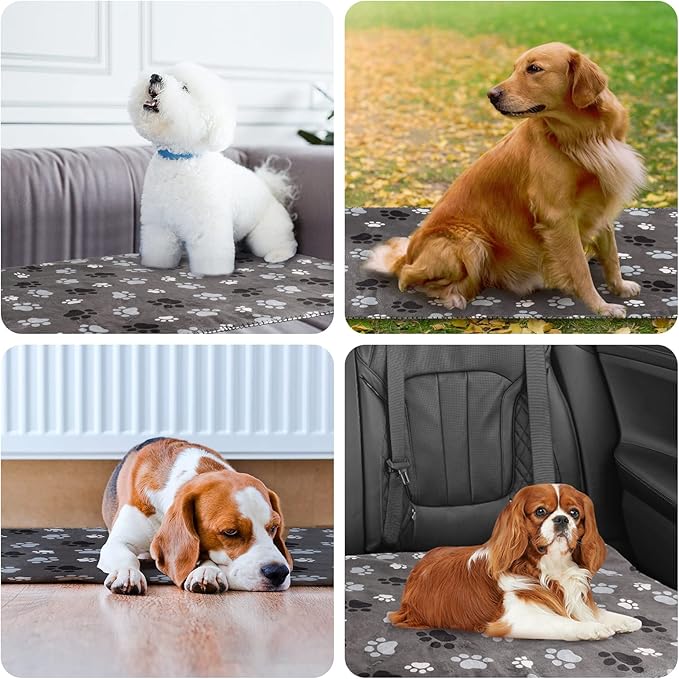 AIWEK Waterproof Pet Blanket Dog Blankets, Pattern Printing Super Soft Warm Fluffy Facecloth Sofa Car Bed Protector, Urine Proof Washable Outdoor Pet Blanket for Puppy Large Dogs & Cats 40 * 30 inch