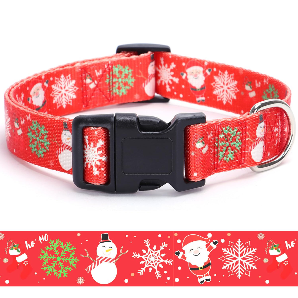 Reflective Dog Collar with Buckle Adjustable Safety Nylon Collars for Small Medium Large Dogs, Light Pink L