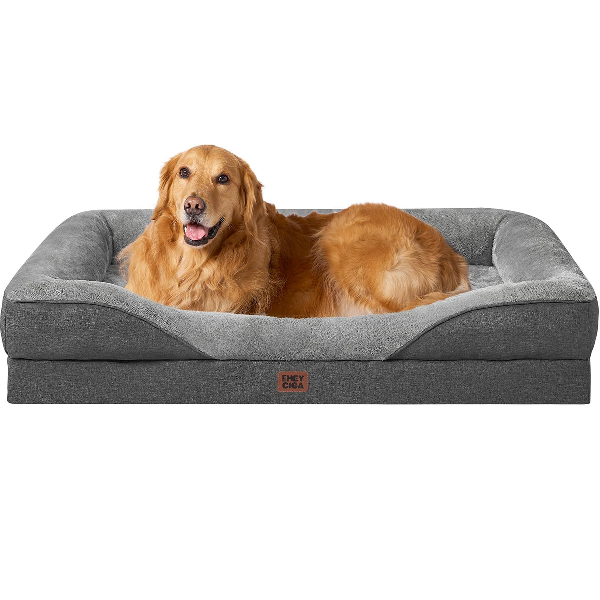 EHEYCIGA Orthopedic XL Dog Bed for Large Dog, Memory Foam Dog Couch, Beige
