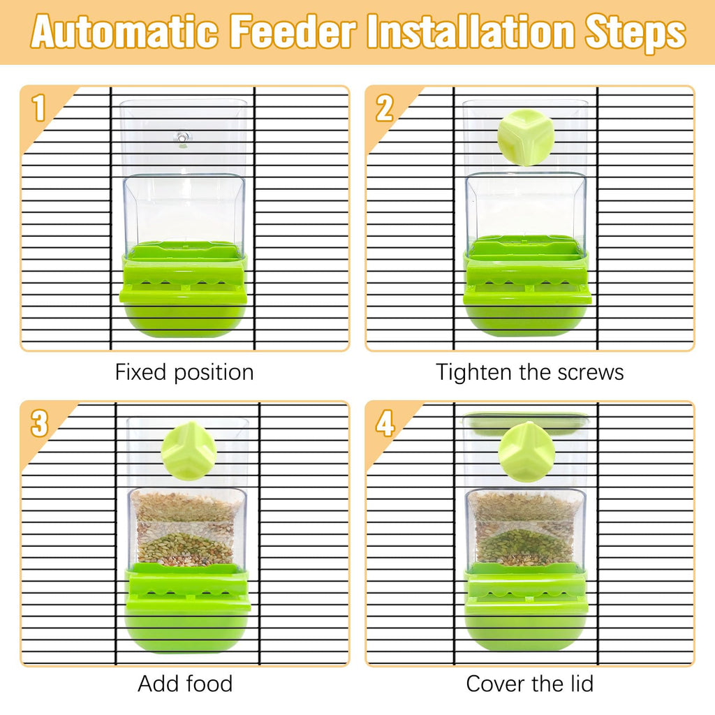BNOSDM No Mess Bird Automatic Feeder Bird Cage Feeders Parrot Cage Accessories Transparent Seed Food Container with Perch for Finches, Parakeets, Budgies, Lovebirds, Cockatoos, Canaries (Brown)