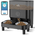 iPettie Automatic WiFi Pet Feeder for 2 Pets, 5L Capacity, 1-10 Meals Per Day, Adjustable Bowl Height, Smart Dog Cat Feeder with 2 Stainless Steel Bowls, 2.4G WiFi App Control for Cats and Small Dogs