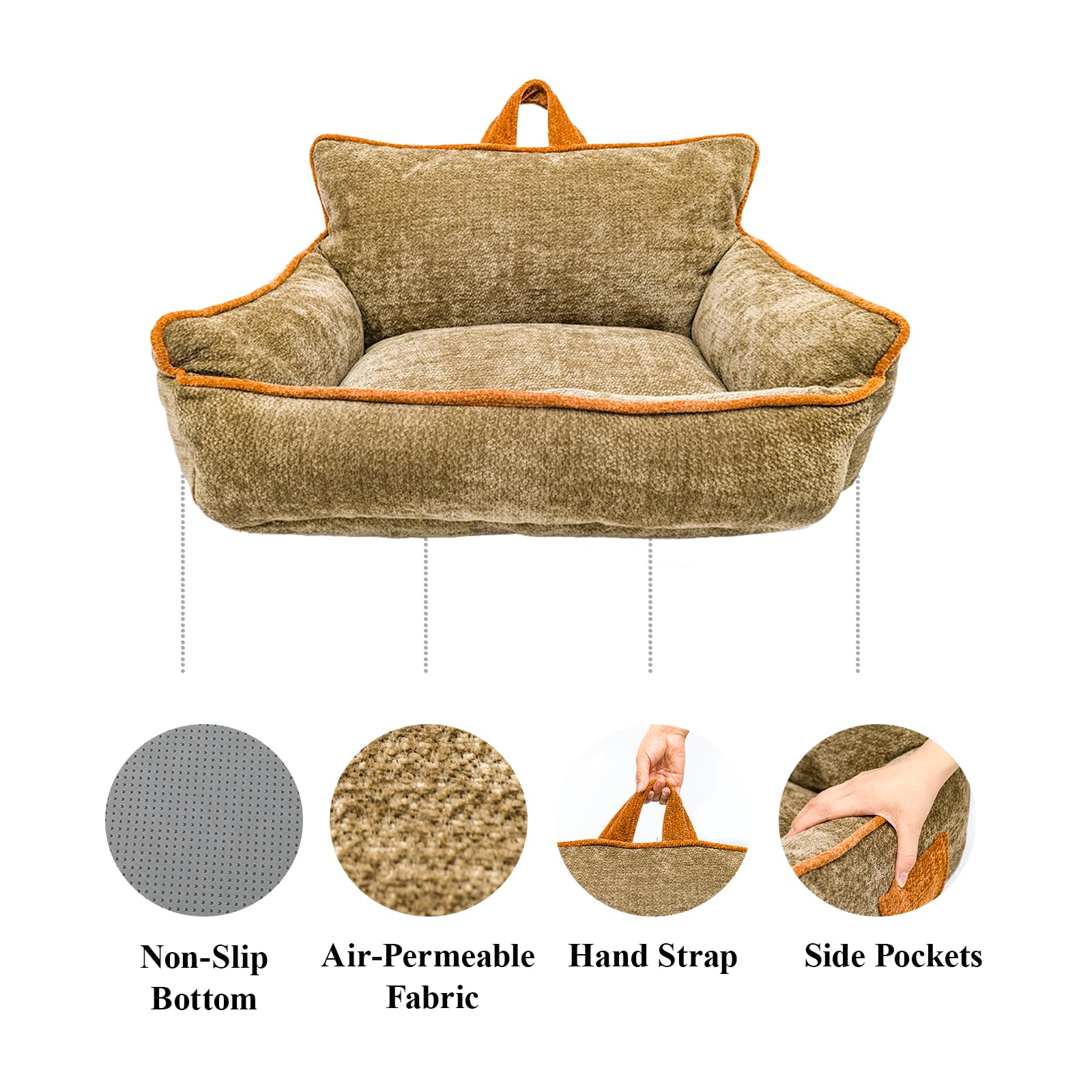RAFASAFA Pet Beds for Medium Dogs,Dog Beds Medium Sized Dog,Waterproof Dog Bed,M(23.5"x15.5"x13.5")