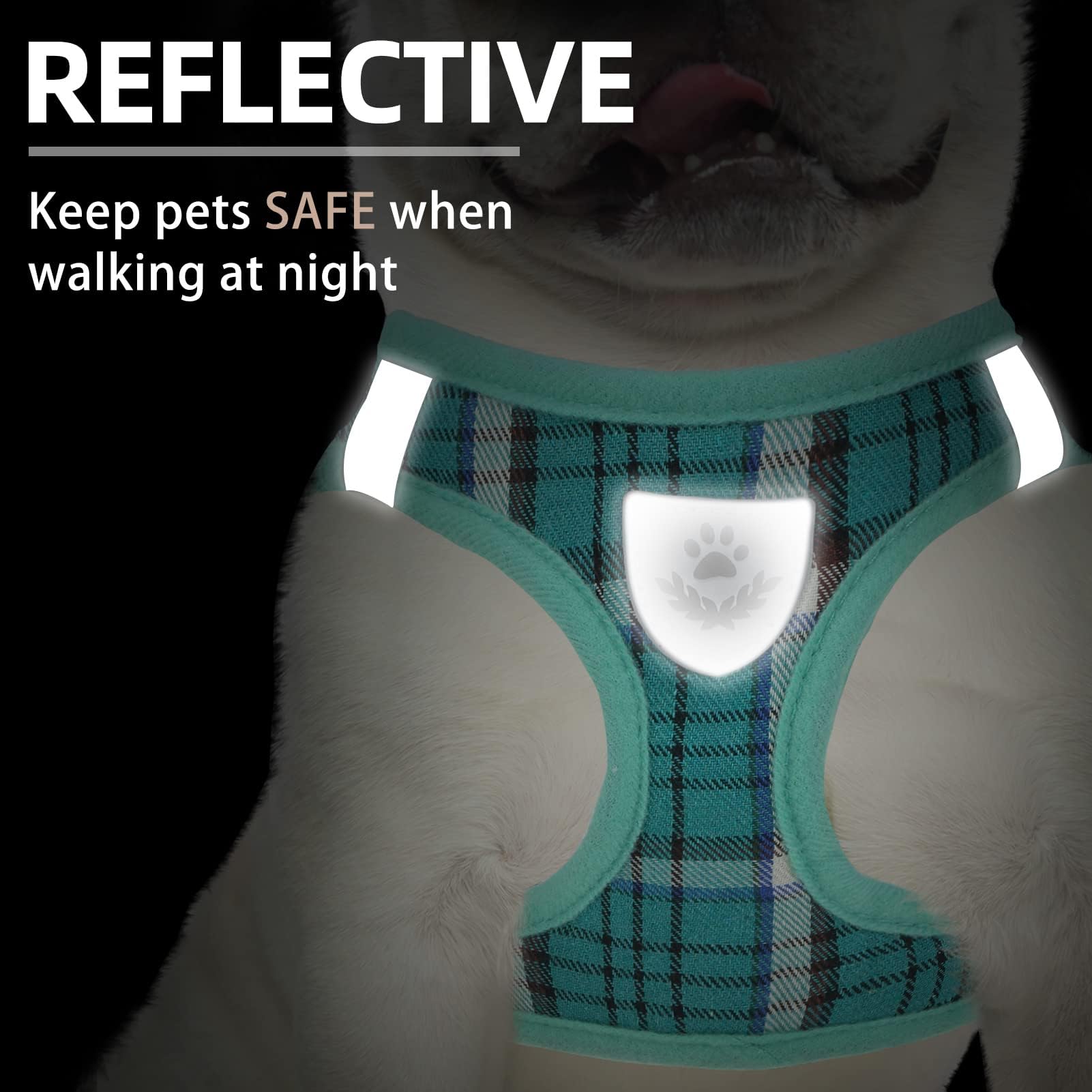 PUPTECK Dog Harness, Collar and Leash Set No Pull for Small Medium Sized
