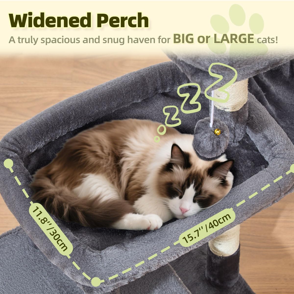 Taoqimiao 32.2in Cat Tree with Toy, Small Cat Tower for Indoor Cats, MS043G