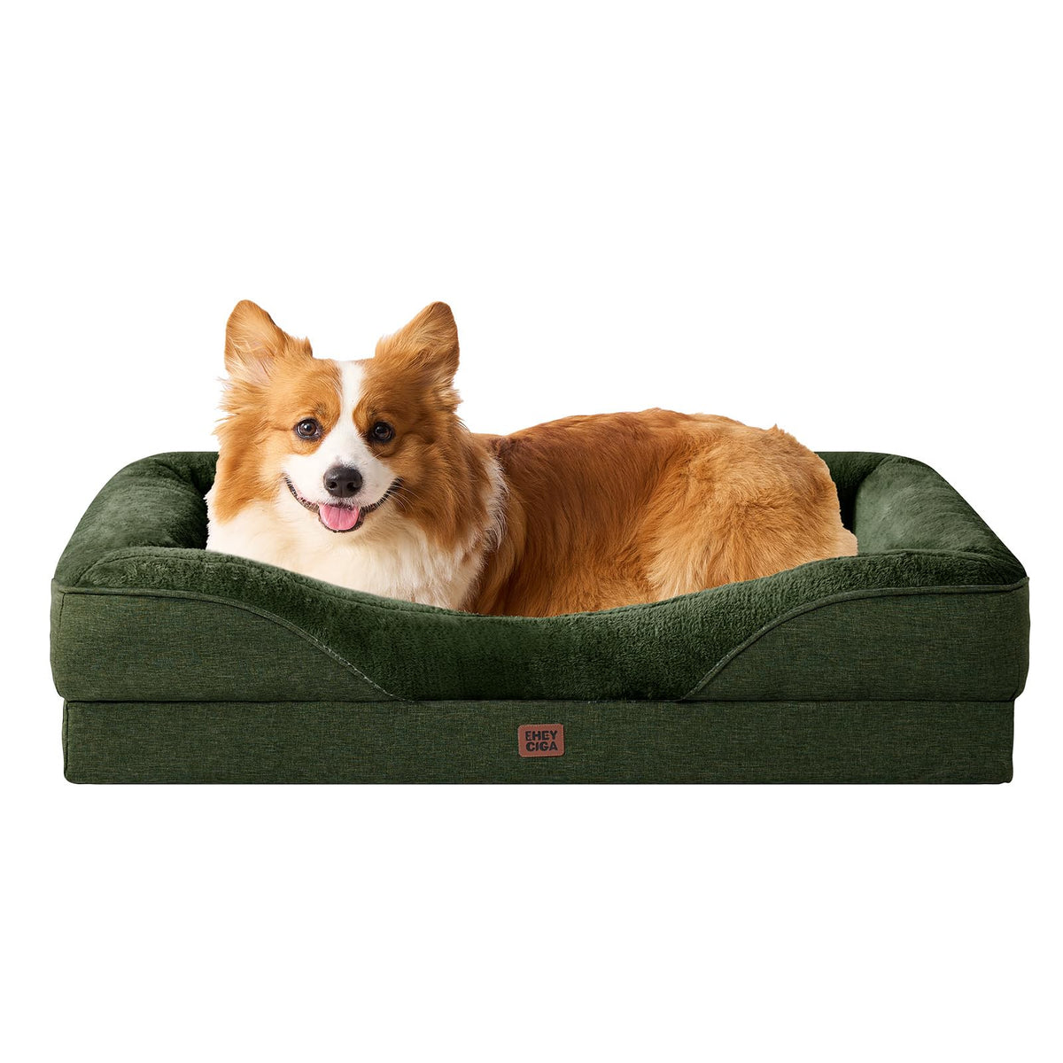 EHEYCIGA Orthopedic XL Dog Bed for Large Dog, Memory Foam Dog Couch, Beige