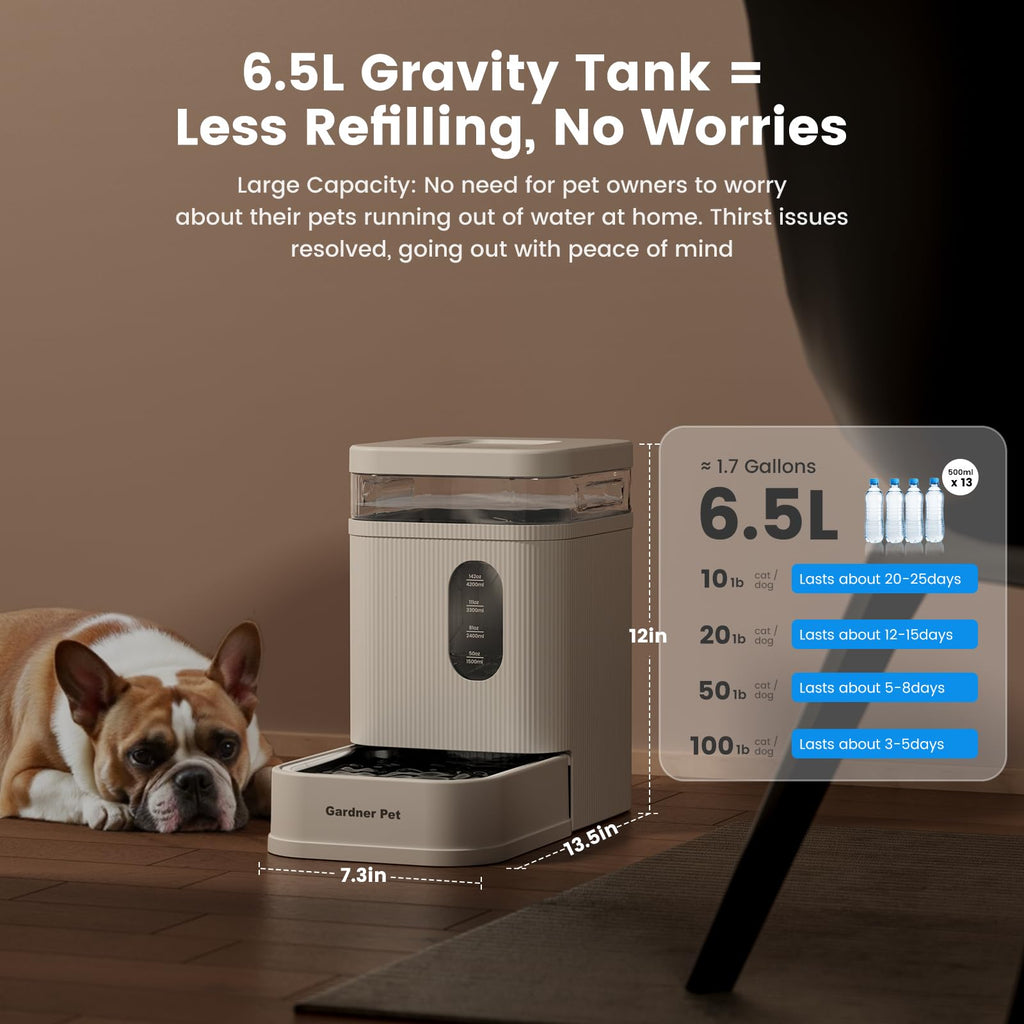 Gardner Pet Automatic Dog Water Bowl Dispenser (White, 6L)