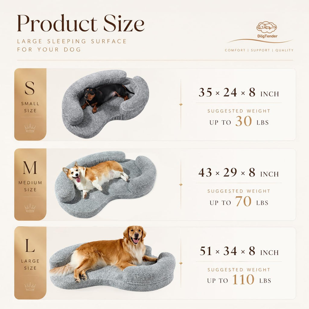 DogTender Circle Dog Bed for Small Dogs, Calming, Orthopedic Memory Foam