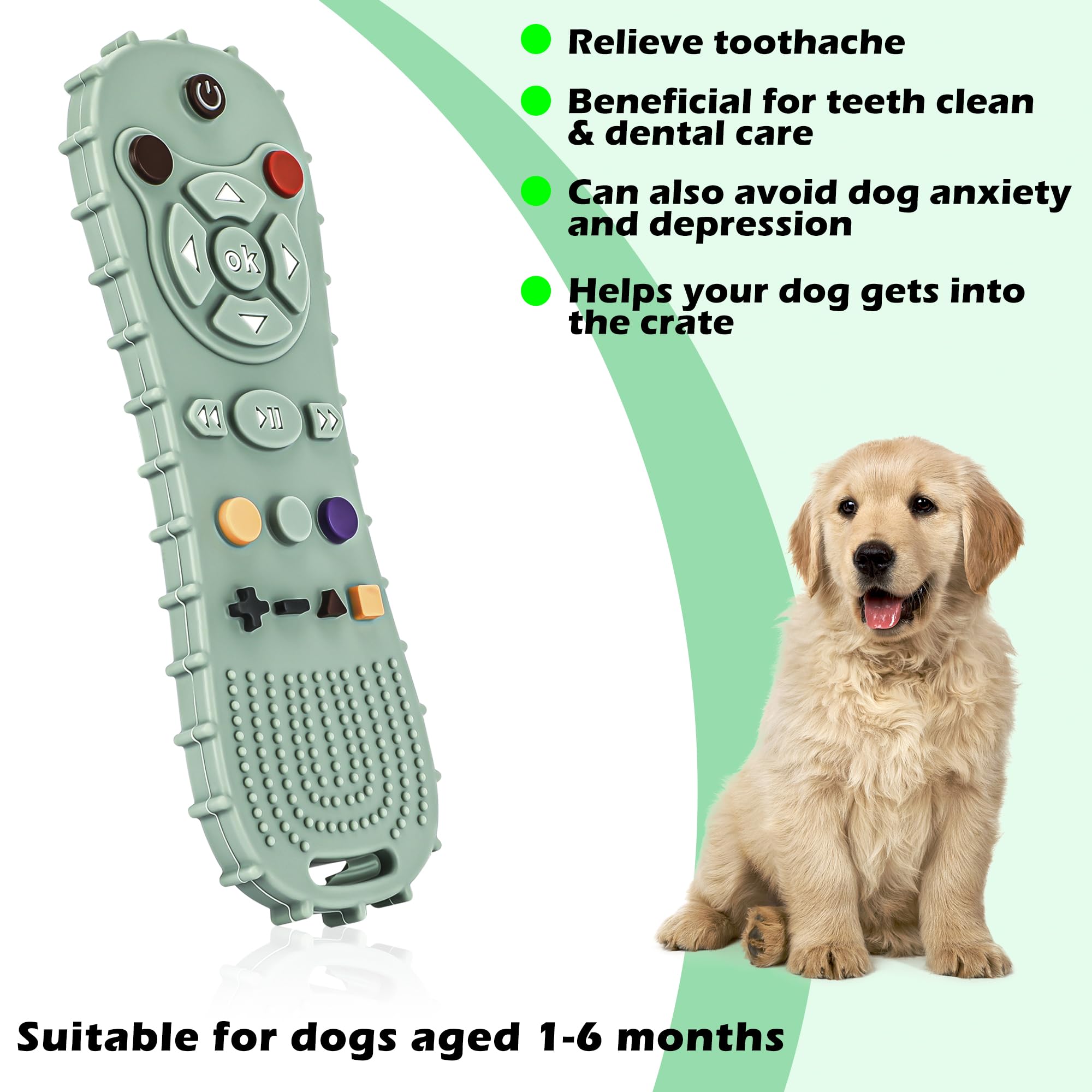 Puppy Chew Toy & Treat Starter Pack - Puppys Chew Toys for Teething - Long-lasting Puppys Chew Treat - Puppy Supplies - can Relieve Anxiety, Dog Toy for Small Medium Breed (Green and Black)