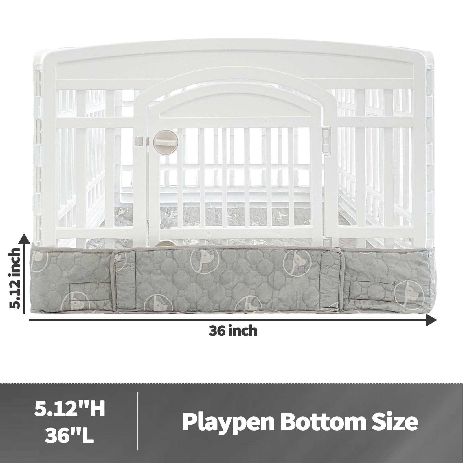 PJYuCien Playpen Bottom Pad for 36'' Width 4 Panel Pen, Gray