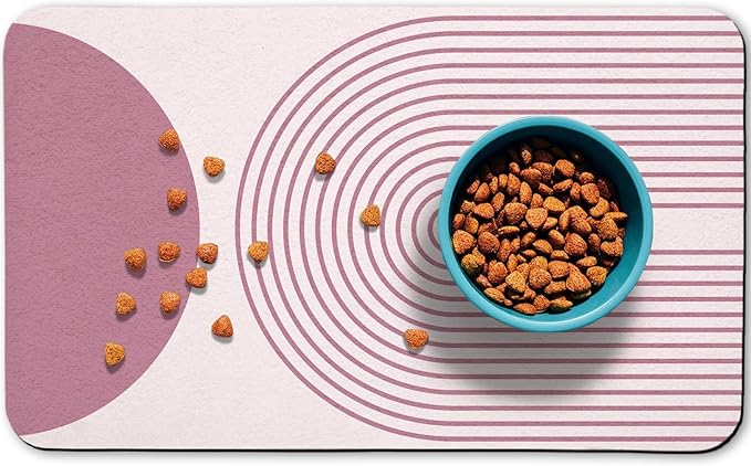 Dog Food Mats,Cat Absorbent Water Bowl Feeding Mats Pet Placemats for Food and Water Brown Bohemia 16 * 24 inch