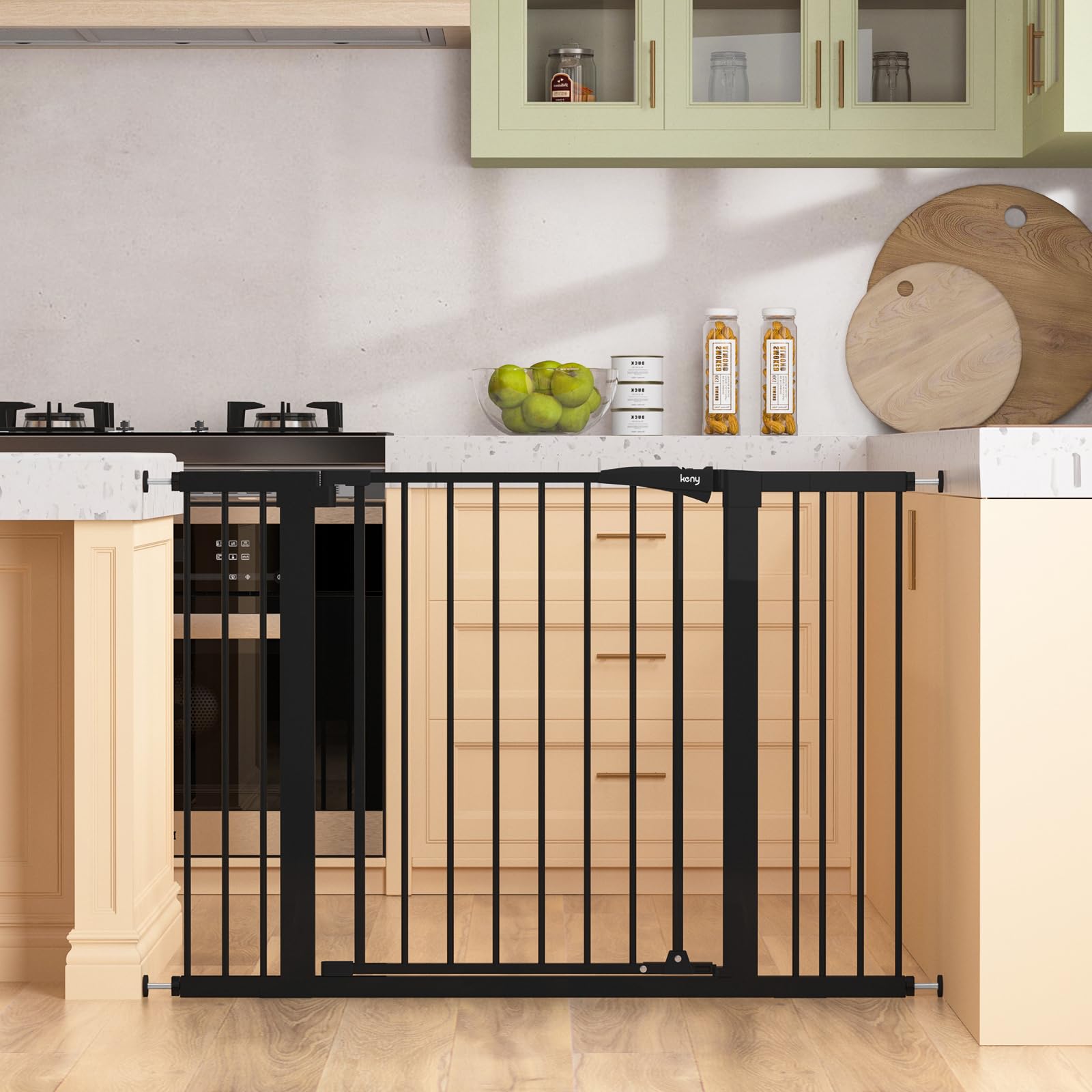 keny 29.7"-46" Baby Gate for Stairs, Auto Close Dog Gates for Doorways