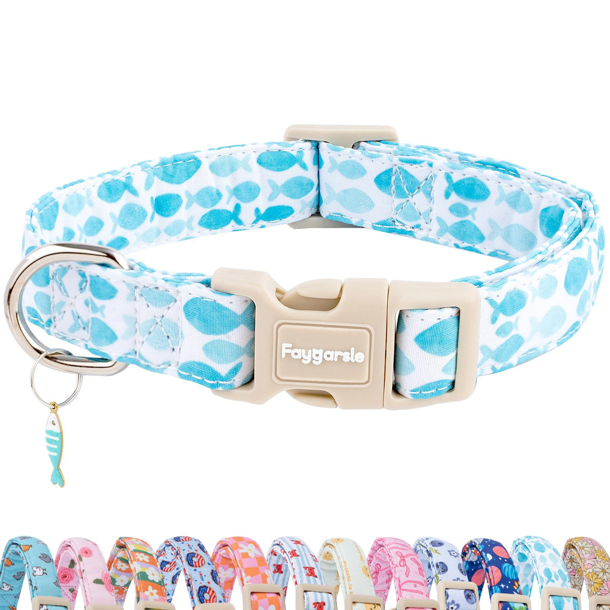 Faygarsle Fall Dog Collar Orange and Pink Pumpkin Pattern for Autumn S