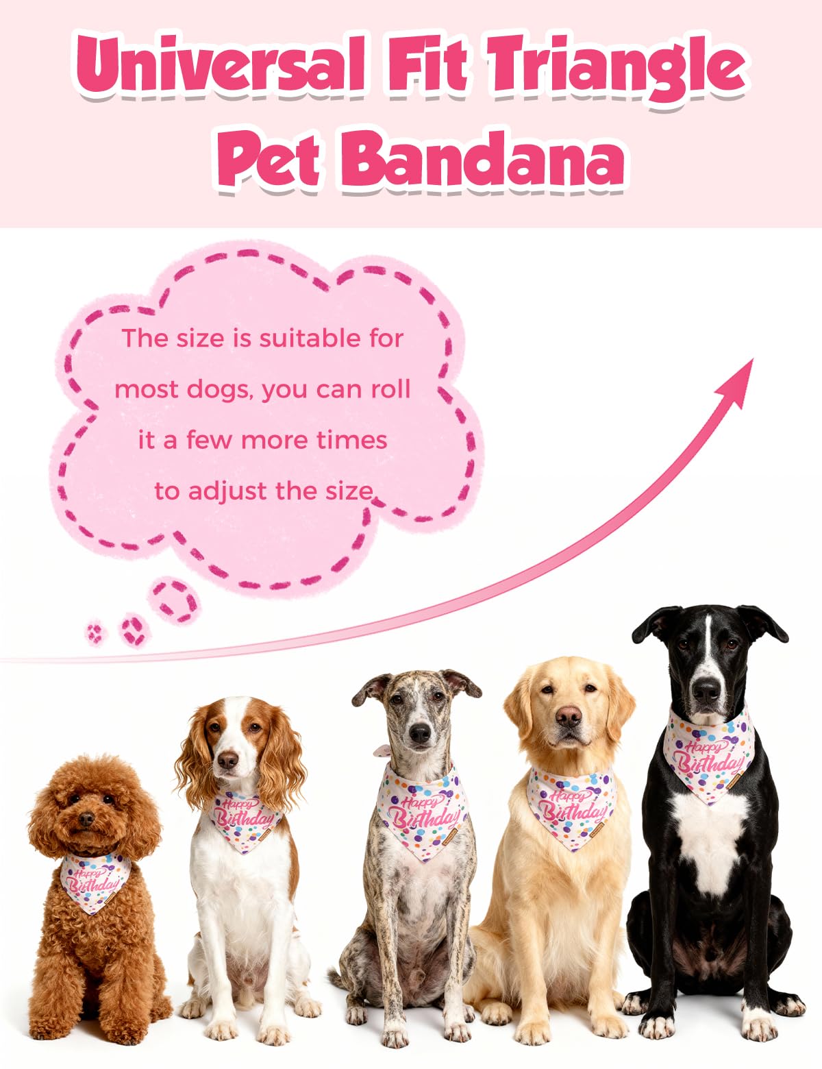 Qxsnuvvlg Dog Birthday Bandana,Dog Birthday Decorations