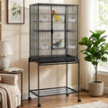 GarveeHome 62.6" H Large Bird Cage, Bird Cage with Rolling Storage Stands, Feed Bowls, Wide Tall Parrot Cage for Parakeets, Conures, Cockatiel, Cockatoo