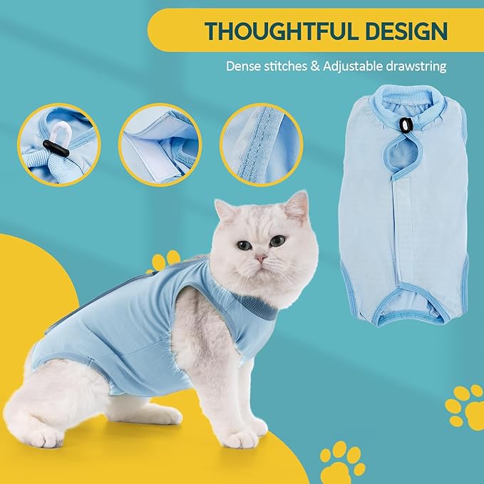Avont Cat Recovery Suit - Kitten Onesie for Cats After Surgery