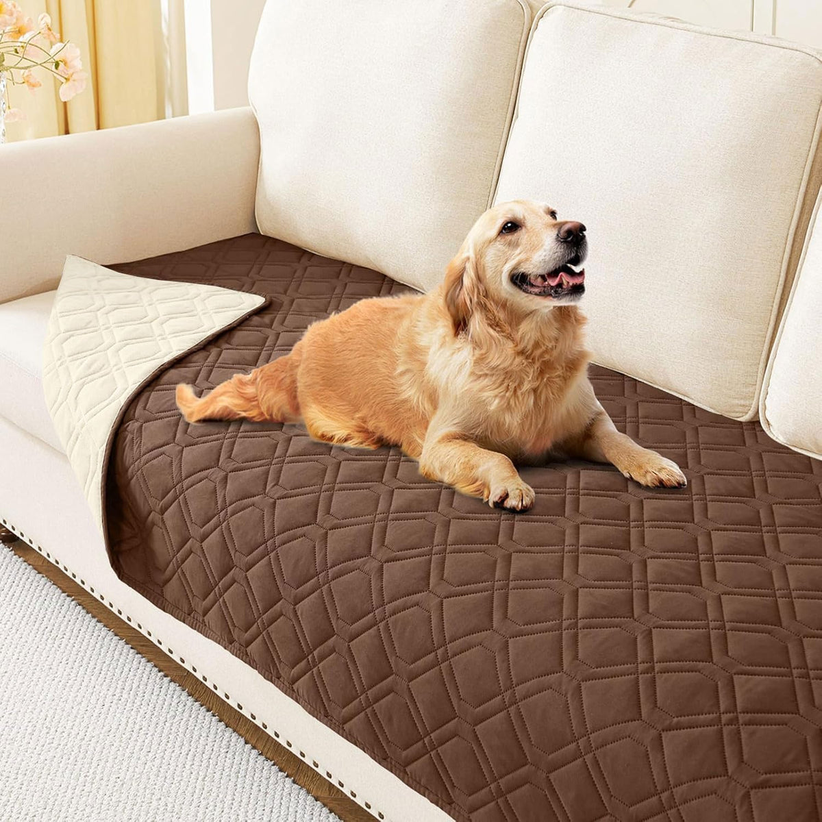 hyha Waterproof Reversible Dog Blanket, Soft Couch Cover for Dogs Washable