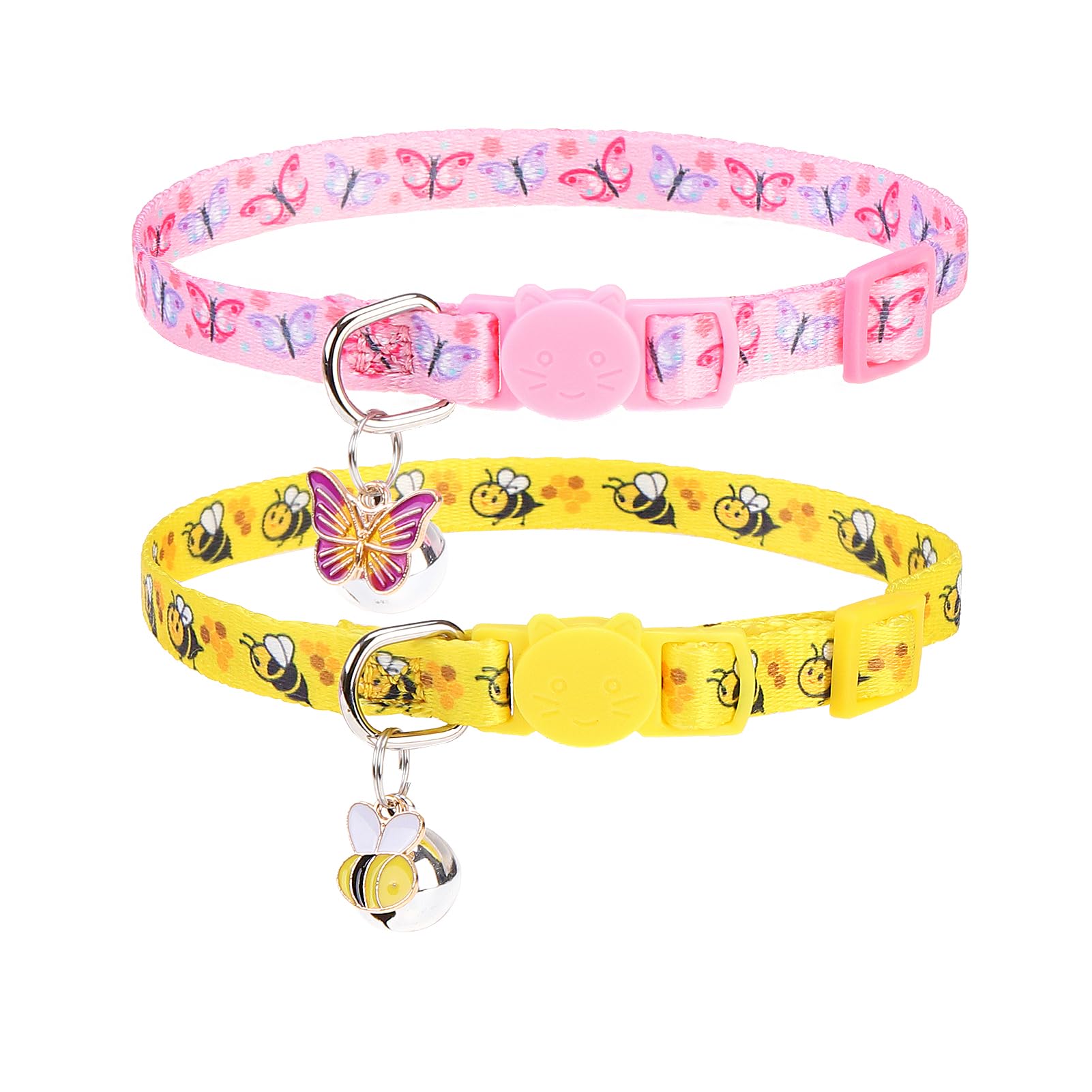 PUPTECK Cat Collar Breakaway with Bells, Adjustable Kitten Collar Outfit