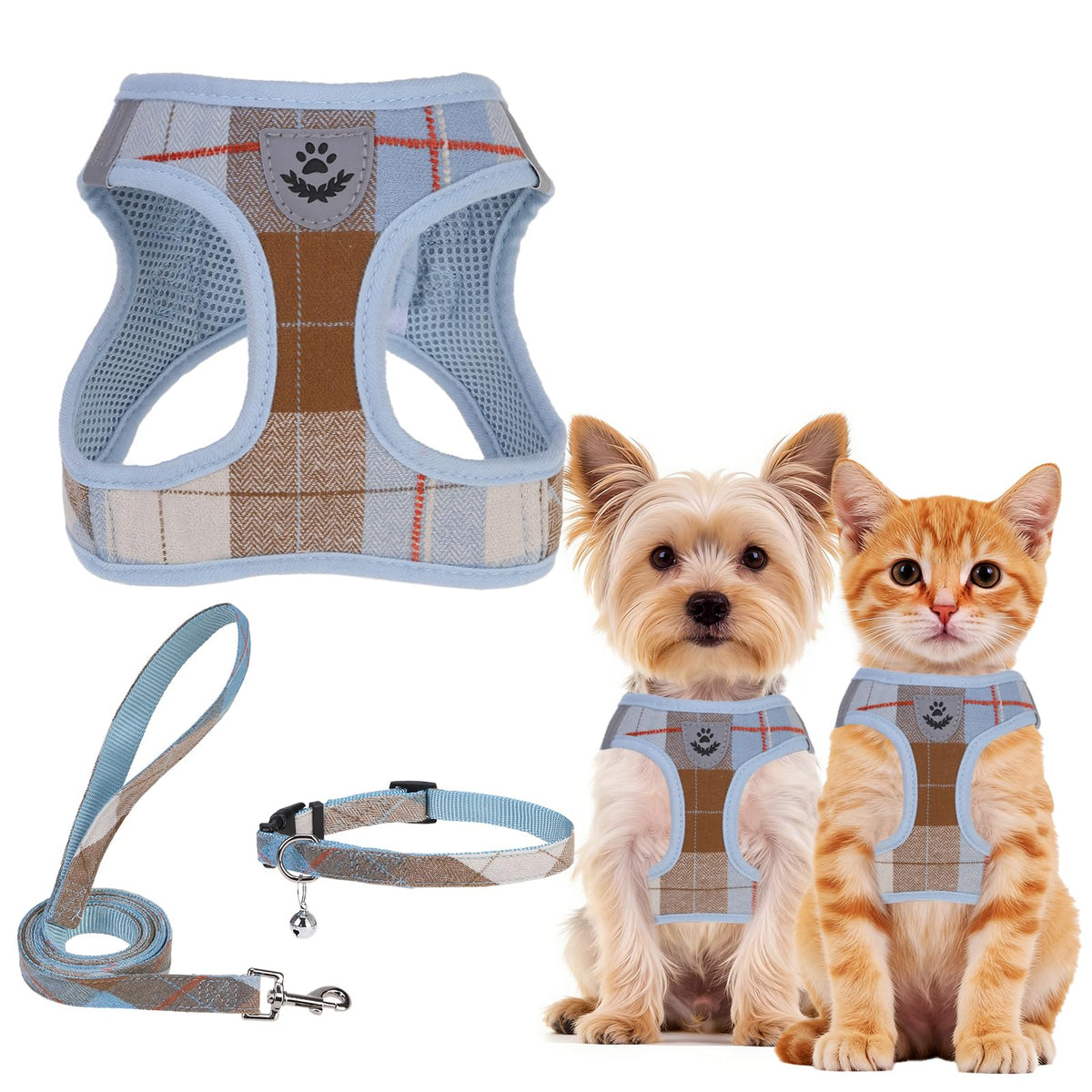 PUPTECK Dog Harness, Collar and Leash Set No Pull for Small Medium Sized