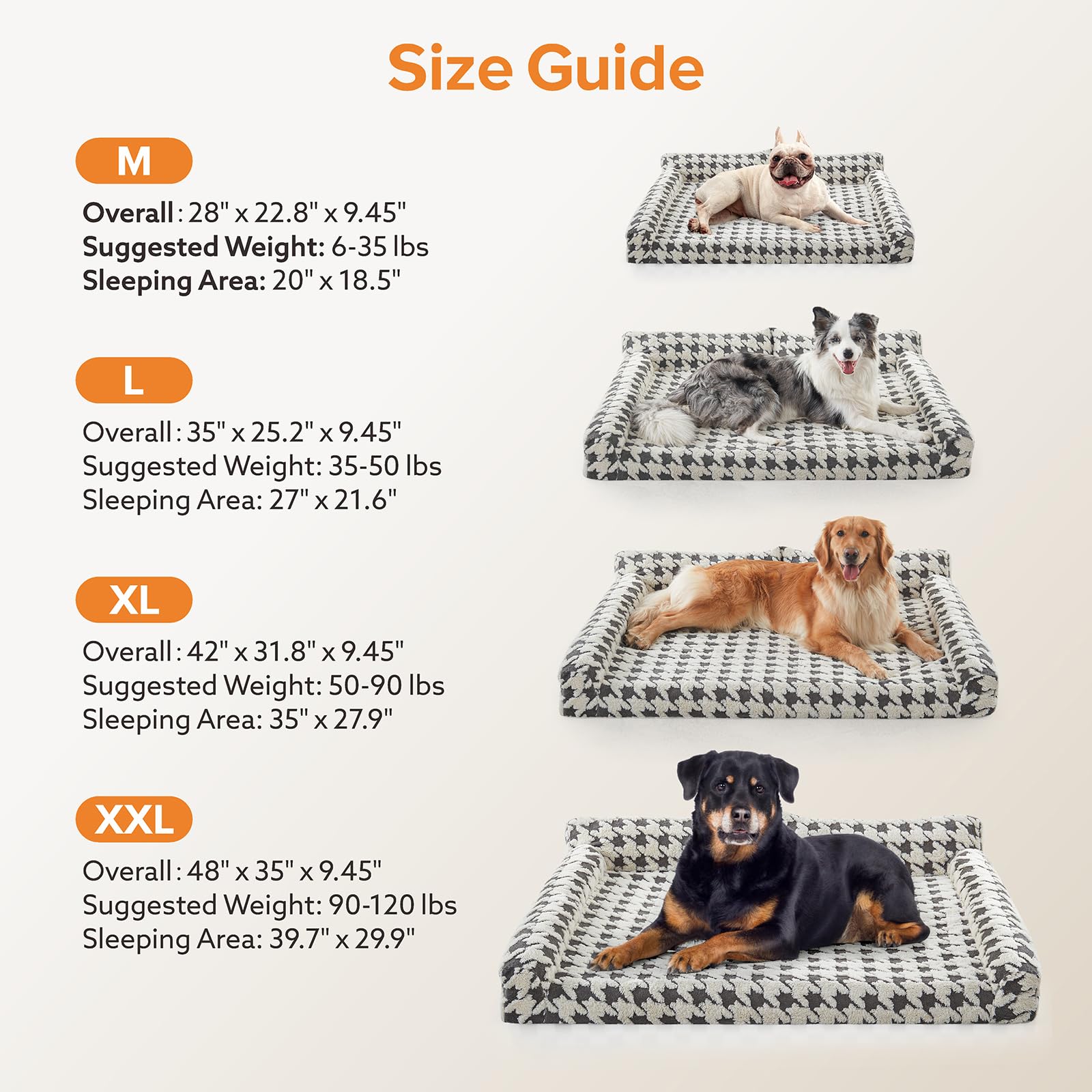 Orthopedic Dog Beds for Medium Dogs Washable, Detachable Side Bolster and Pillow, Medium Dog Sofa with Memory Foam, with Removable Cover and Non-Slip Bottom, Grey