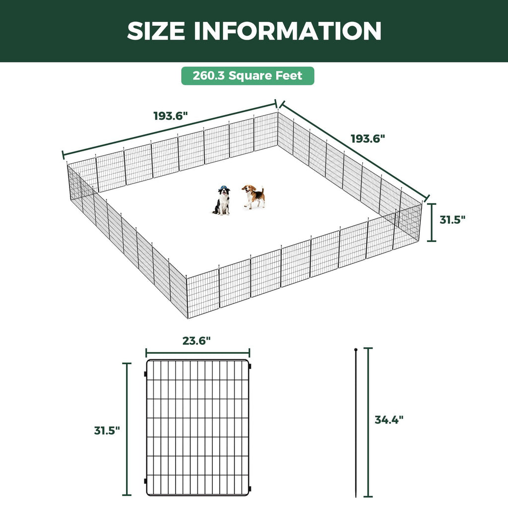 FXW MiniPaws Dog Playpen, Indoor, Yard & RV Camping, 32" H, 32 Panels