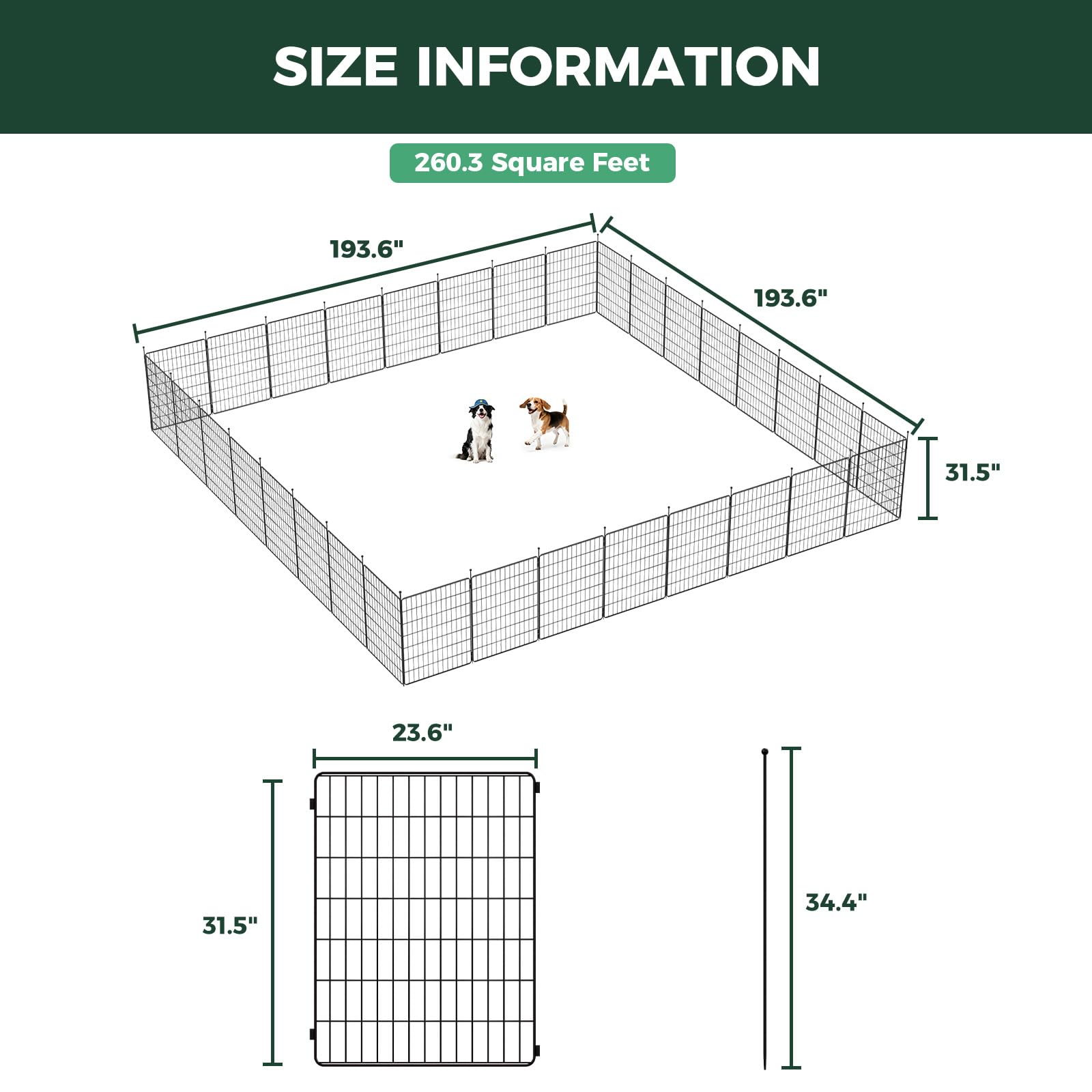 FXW MiniPaws Dog Playpen, Indoor, Yard & RV Camping, 32" H, 32 Panels