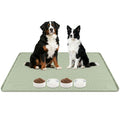 Lanstics Dog Food Mat 42" x29" Silicone Mat with Raised Edge Light Green