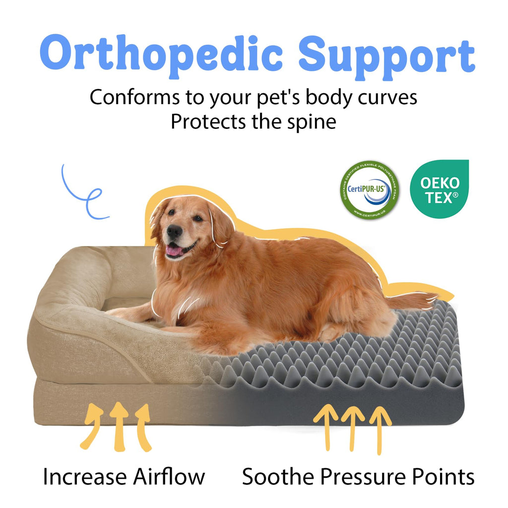 Chez Paw Orthopedic Waterproof Dog Bed for Medium and Large Dogs