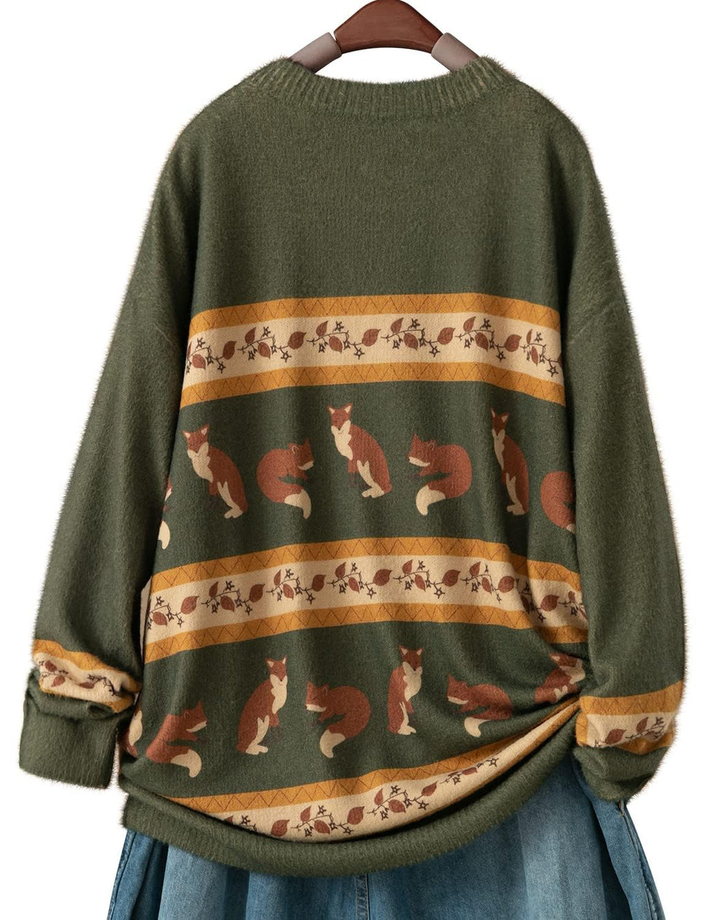 YESNO Women Christmas Sweater Graphic Printed Oversized Pullover Sweaters Casual Loose Knit Tops XL S01 CR083