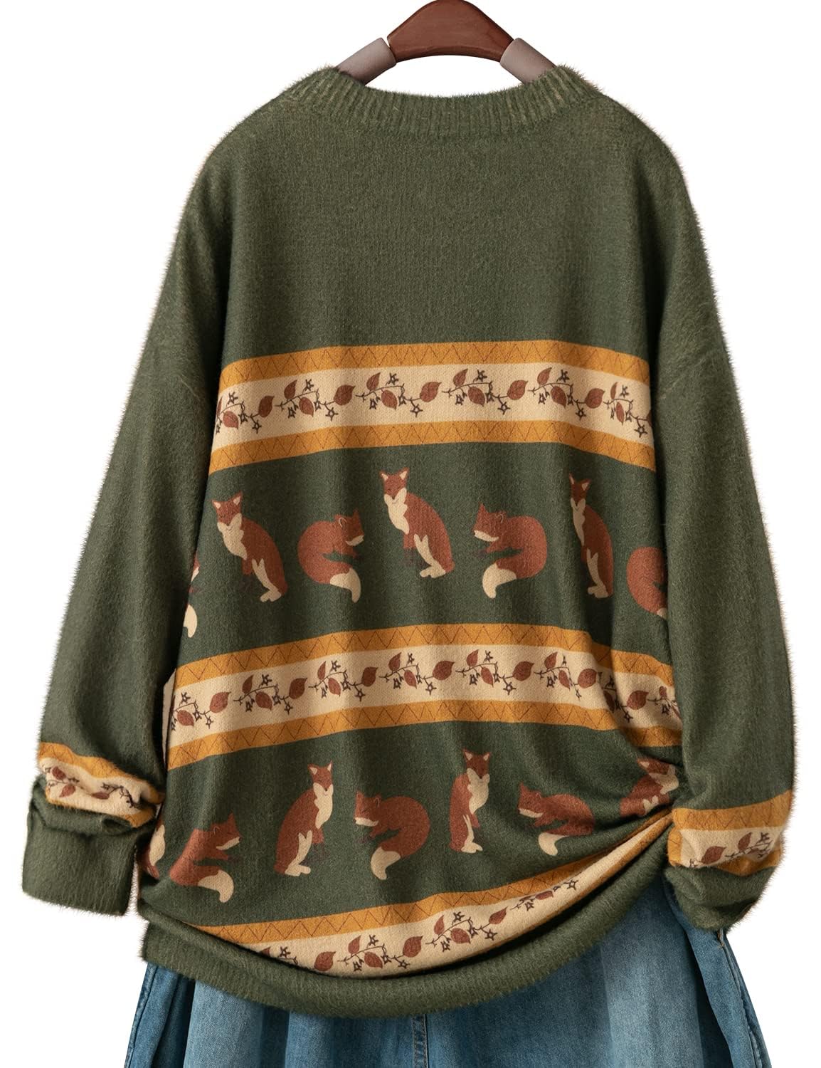 YESNO Women Christmas Sweater Graphic Printed Oversized Pullover Sweaters Casual Loose Knit Tops XL S01 CR083