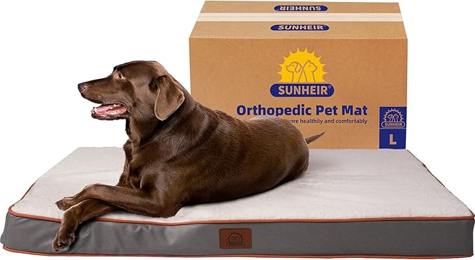 Sunheir Orthopedic Dog Beds Large Sized Dog, Big Waterproof Dog Crate Pad