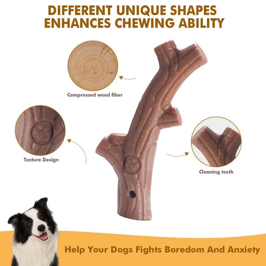 4 Pack Durable Dog Chew Toys for Aggressive Chewers-Puppy Teething Toys, Long-Lasting Dog Bones for Small & Medium Breeds-Indestructible Chew Toys for Dogs to Keep Them Busy & Support Dental Health