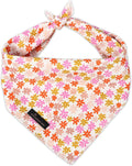 ARING PET Floral Dog Bandana, Spring Summer Daisy Flower Girl Pet Bandana Scarf Triangle Bibs for Puppy Small Medium Large Dogs-S