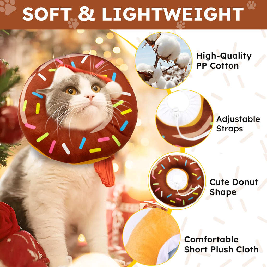Hpetppy Cat Cone Collar Soft, Cat Recovery Collar for Wound Healing Cute Donut Adjustable Kittens Cones to Stop Licking Comfortable Lightweight Neck Elizabethan Collars for Cats Kittens After Surgery