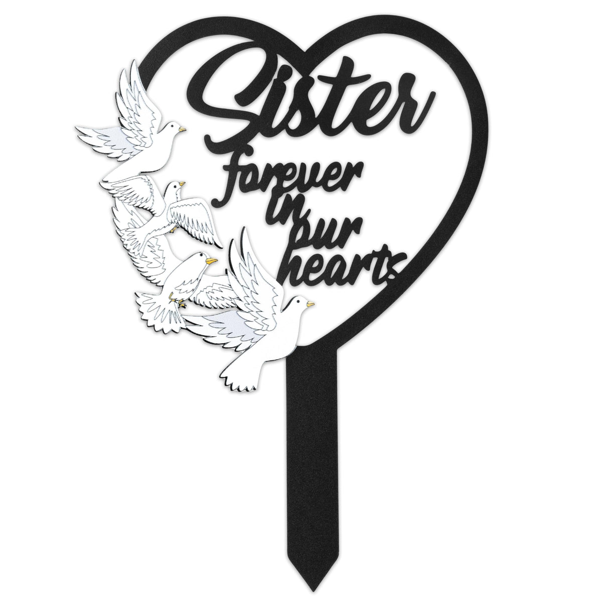 BUoonyer Stake Graves Cemetery Decorations - Grandpa Metal Memorial Grave Markers, Grandfather Heart Graveyard Sympathy Plaque, Dove Remembrance Graveside Burial Decor Sign for Outside Yard Garden