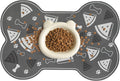 TORJOY Dog Food Mat, 0.15” Thickened Super Absorbent Pet Feeding Mat for Food and Water, Fruit Donut Pattern Cat Placemat, Quick Dry Non-Slip Dog Bowl Mat, Water Splash Proof（Large Watermelon Grey）