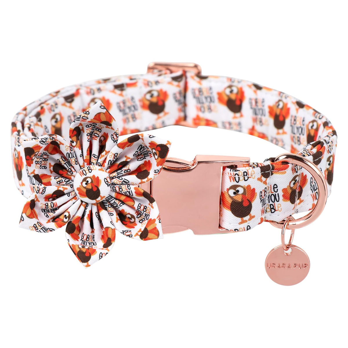 UP URARA PUP Christmas Dog Collar with Bow Tie, Pink Christmas Tree Collars for Dogs, Adjustable Pet Collar with Cute Xmas Tree Pendant, Winter Dog Accessories for Small Medium Large Dogs L