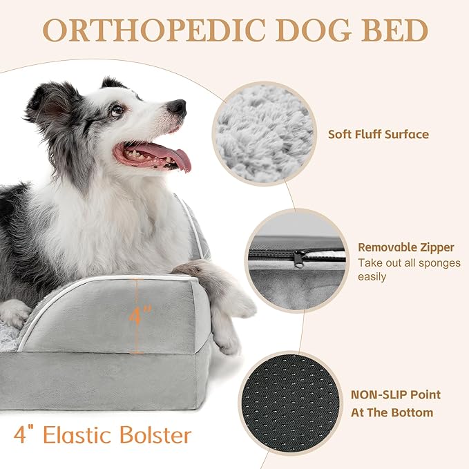 Comfort Expression Waterproof Orthopedic Dog Bed for Medium Size Dog