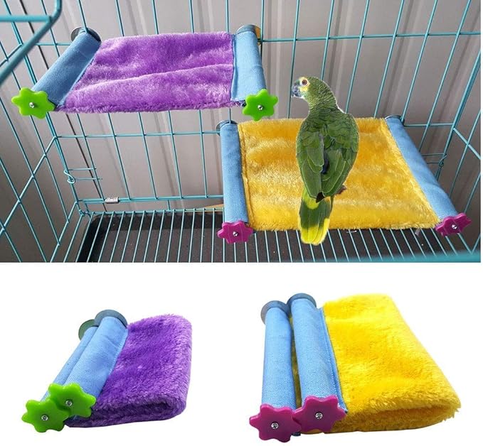 Litewoo Bird Nest Bed Hammock Hanging Parrot House Perch Stand for Cage (S)